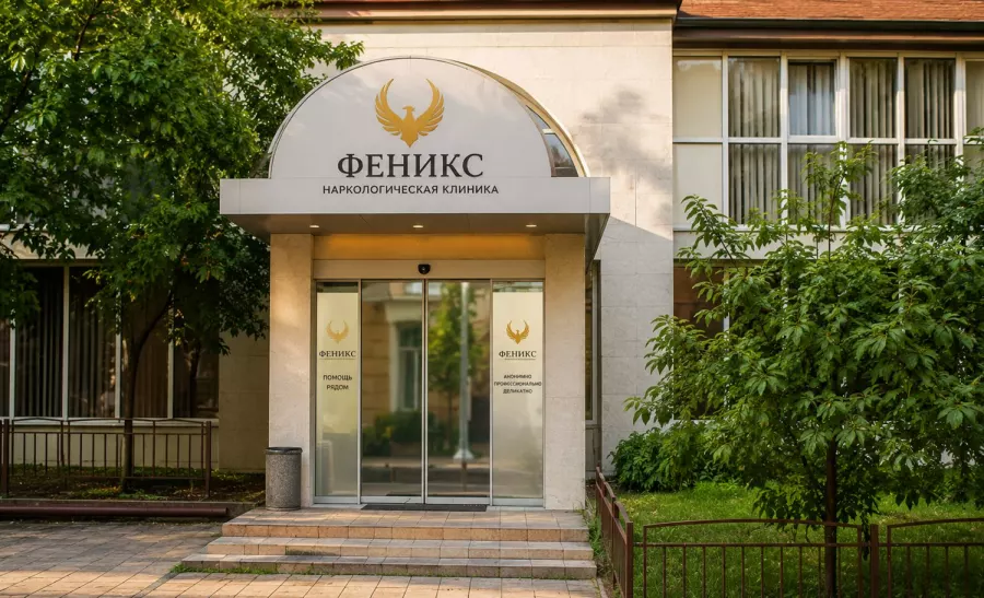 Вход в наркологическую клинику «Феникс» в Покачах